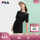FILA 斐樂(lè )官方女子針織連衣裙2025夏新款時(shí)尚簡(jiǎn)約休閑修身連身裙 正黑色-BK L