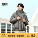 森馬棉服男設計感假兩件冬外套厚款保暖立領(lǐng)棉衣繡花107824112103