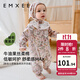 嫚熙（EMXEE）低敏初生嬰兒連體衣絲柔果棉新生兒寶寶衣服純棉長(cháng)袖哈衣爬服春秋 天鵝舞曲【斜襟】(不含帽子) 80cm （9-18月，體重8.5-10kg）