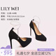 Lily Wei【顏墨】法式赫本風(fēng)高跟鞋恨天高單鞋晚宴配旗袍黑色情人節(jié)禮物 黑色【跟高12cm】 防水臺款 36