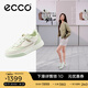 愛(ài)步（ECCO）平底鞋女 倪妮同款牛皮板鞋系帶休閑運(yùn)動(dòng)鞋 街頭272803 白色/抹茶綠/水泥灰27280361198 37