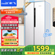 新飛超薄嵌入450L對開(kāi)門(mén)支持?zhù)櫭芍锹?lián)一級變頻底部散熱除菌凈味保鮮冰箱國家補貼BCD-450WKQ9AT白