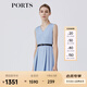 PORTS寶姿春夏新品女裝V-領(lǐng)無袖中長連衣裙LM8D079MFT022 霧藍色 M (6)