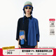 幻走（MOVEUP）2025夏季新款.FUN系列撞色印花蝙蝠袖休閑短款襯衫女 夜黑 L