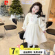 皮爾卡丹（pierre cardin）童裝女童連衣裙2025春秋新款兒童洋氣娃娃領(lǐng)甜美長(cháng)袖寶寶公主裙子 米白色 120 尺碼5~6歲【110-120cm】