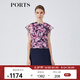 PORTS寶姿春夏新品女裝短袖中長連衣裙LM8D170MPP109 丈青印花 S (4)
