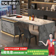 梵屹齊平島臺餐桌一體家用定制巖板大小戶(hù)型廚房高端倒臺導臺意式餐廳 1.8米平面款+升降插座+燈帶
