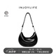 INJOYLIFE香蕉船包小號(hào)小眾設(shè)計(jì)慵懶風(fēng)通勤月牙包單肩斜挎女 軟感黑