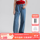 ELLE KIDS童裝 百搭水洗直筒牛仔褲女童秋裝上新純棉舒適透氣長(zhǎng)褲 牛仔色 165 (M)