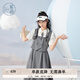 紫涵（ZIHAN）紫涵學(xué)院風(fēng)假兩件連衣裙女夏季收腰顯瘦拼接馬甲中長裙子 灰色 M