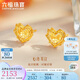 六福珠寶七夕禮物 足金愛(ài)心黃金耳釘女款時(shí)尚閃耀心形耳飾計價(jià) 約2.10克