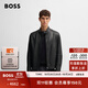 BOSS博斯【羊皮革】男士紋理羊皮革常規(guī)皮衣夾克 001-黑色 L (50)