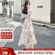 絲柏舍法式V領(lǐng)碎花連衣裙女2025夏裝新款收腰修身顯瘦過(guò)膝長(cháng)裙