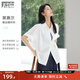 對白寬松休閑卷邊短袖襯衫女2025夏季新款氣質(zhì)襯衣松弛感顯瘦上衣 月光白 L
