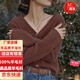 羊毛衫2025時(shí)尚百搭加厚羊毛開(kāi)衫女V領(lǐng)寬松顯瘦長(cháng)袖針織外套秋冬 醬紫色 TYYR142 XL TYYR142