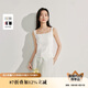 茵曼條紋方領(lǐng)針織吊帶小背心2025夏季女裝新款短款修身上衣 白色 XL