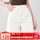 百圖betu女裝2025夏季新款牛仔褲夏日多色環(huán)保水洗牛仔短褲女2503T77 白色 M