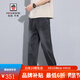 AEMAPE美國蘋(píng)果高端牛仔褲男士2025新款美式寬松百搭天絲垂感直筒休閑褲 黑色 XL 建議115-130斤