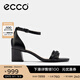 愛步（ECCO）一字帶涼鞋女 倪妮同款夏季高跟增高涼鞋羅馬涼鞋  塑雅213343 黑色21334301001（羊皮革）   36 （偏大，建議選小一碼）