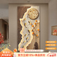 嶼見(jiàn)爾九魚(yú)圖入戶(hù)玄關(guān)裝飾畫(huà)侘寂風(fēng)高級感走廊過(guò)道掛畫(huà)立體砂巖福字燈畫(huà) A款-九魚(yú)送福（FZH04） 80*160CM 常規款不帶燈+砂巖