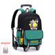 自然魚(yú) 動(dòng)漫皮卡丘拉桿書(shū)包六輪爬樓梯男女雙肩包小學(xué)生背包初中學(xué)生大 綠色六輪【可爬樓】