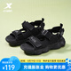特步（XTEP）涼鞋男款夏季新款沙灘鞋厚底增高魔術貼休閑運動涼拖鞋男 黑05 41