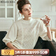 Olrain歐芮兒法式米白色短袖針織衫女2025夏季新款寬松復(fù)古鏤空套頭衫 米白色 L