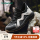 熱風(fēng)（Hotwind）【商場(chǎng)同款】男鞋網(wǎng)面運動(dòng)鞋春秋新款舒適休閑透氣厚底健步鞋男 72黑灰 42 260mm