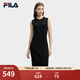 FILA 斐樂(lè )官方連衣裙2025年夏季新品修身顯瘦無(wú)袖背心裙打底裙子 正黑色-BK M 165/84A/M