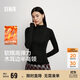 森馬（Semir）長(cháng)袖T恤女半高領(lǐng)緊身冬季2025發(fā)熱抓絨木耳邊打底衫109725101013