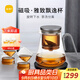 尚明玻璃內膽磁旋飄逸杯泡茶壺茶水分離過(guò)濾沖茶具套裝家用辦公沏茶壺 槍黑色800ml+恒溫寶+4小杯*100ml