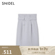 SNIDEL2025春夏新品時(shí)尚百搭高腰雙排扣直筒半身短裙SWFS252141 水藍(lán)色 S (0)