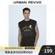 UR2025夏季新款男裝潮流美式休閑撞色印花寬松背心UMV450092 黑色 M