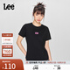 Lee25新品標準版圓領(lǐng)閃粉印花Logo女短袖T恤休閑潮流LWT0098664LE 黑色 M