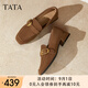 他她（TATA）2025秋商場(chǎng)同款時(shí)尚休閑女樂(lè)福鞋新款7IDB4CA5 啡色 38