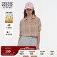 Teenie Weenie【亞麻】小熊女裝長(cháng)袖襯衫夏季新款白色萊賽爾粉上衣 撞色 S