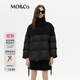 MO&Co.羽絨服獨立羊毛針織披肩附腰帶寬松摩安珂 黑色 M 165