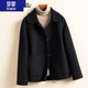 羅蒙（ROMON）毛呢大衣女秋冬季新款赫本風(fēng)雙面毛絨短款小個(gè)子娃娃領(lǐng)毛呢子外套 黑色 2XL