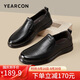 意爾康男鞋商務(wù)休閑鞋一腳蹬爸爸駕車(chē)鞋生活單鞋 56921W黑色40