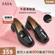 他她（TATA）氣質(zhì)粗跟單鞋女鞋白色英倫樂(lè )福鞋小皮鞋秋新7A520CA4 黑色 36