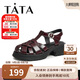 他她夏商場(chǎng)同款時(shí)尚經(jīng)典厚底羅馬涼鞋WDK01BL3 酒紅 37