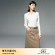 顏域長(cháng)袖POLO領(lǐng)針織衫女士2025新款冬季修身顯瘦德絨白色打底上衣 白色 L/40