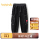 巴拉巴拉（BALABALA）男童褲子兒童牛仔褲秋裝大童長(zhǎng)褲慢跑褲潮拜年服 牛仔水洗黑98201 140 cm