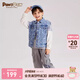 PawinPaw卡通小熊童裝春夏季男童滿印牛仔馬甲外套時尚 Indigo牛仔藍色/55 140 cm