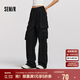 森馬（Semir）休閑褲女冬加絨寬松拖地闊腿褲拽姐松弛感炸街工裝褲101724127018