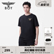 BOY LONDON【小logo】春夏情侶款簡(jiǎn)約休閑雙色針織短袖T恤N01916 黑色 M