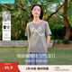 茵曼蕾絲刺繡蝴蝶結(jié)T恤2025夏季女裝新款百搭顯瘦圓領(lǐng)短袖上衣 花灰色 XL