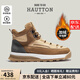 皓頓（HAUT TON）初秋新品雪地靴男士牛皮大黃靴棉鞋英倫馬丁靴男高幫男靴 棕色-加絨 40