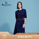 AQUASCUTUM/雅格獅丹2025春夏女士時(shí)尚休閑七分袖連衣裙 皇家藍 XL