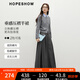 紅袖肌理感半身裙春季2025新款女裝壓褶垂感顯瘦百搭A(yù)字顯瘦休閑長(zhǎng)裙 深灰080 S
